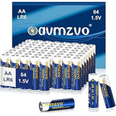 AA baterijos, LR6 baterijos, 1,5 V, 64 vnt., šarminės, ilgaamžės, galingos, galima naudoti žaislams, žadintuvams ir kitiems elektroniniams prietaisams.