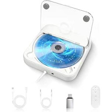 Car CD Player Drive with USB Port - External Universal CD Player for Car, Truck, Compatible with Android Car Radio, Includes USB Extension Cable, for Laptop and PC