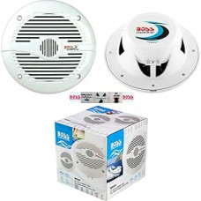 2 Marine Speakers Compatible with Boss Audio MR60W 2-Way 6.50 Inch 16.50 cm 165 mm 100 Watt RMS 200 Watt Max Waterproof Sea Pool Boat Per Pair + 5 Free Stickers