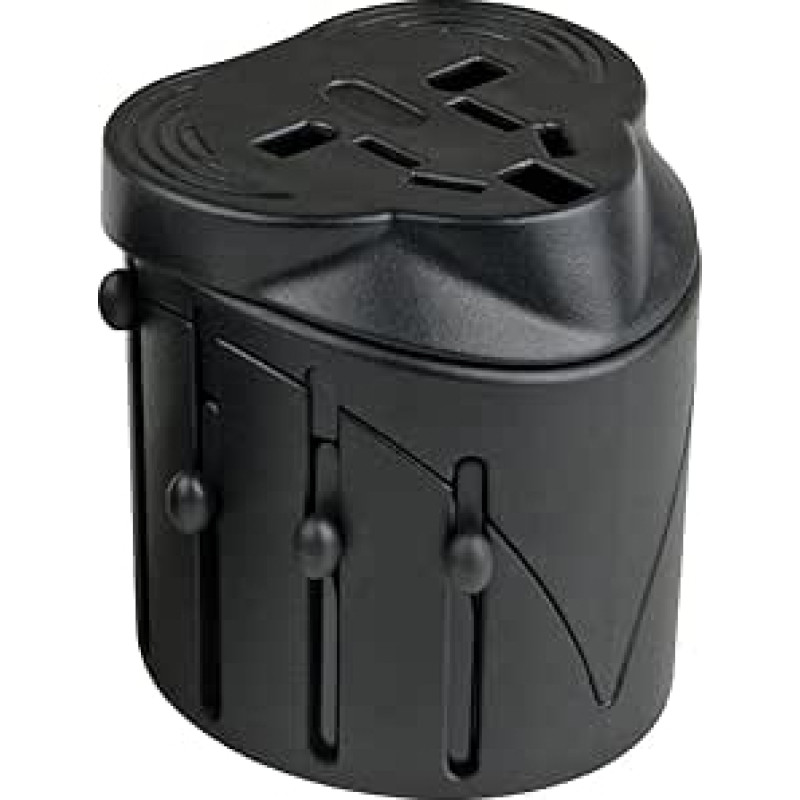 Electraline 70014 Australijos kelionių adapteris - pritaikytas Amerikos, Afrikos, Europos kištukams atostogoms visame pasaulyje - tinka daugiau nei 150 šalių Juoda