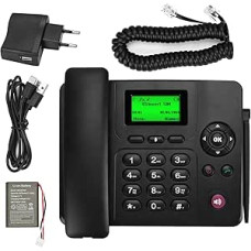 Lychee 2, 3, 4G Landline Cordless Phone - Dual SIM, Multilingual (including German), Large Backlit Display, Desk Phone for Office / Hotel / Home Use