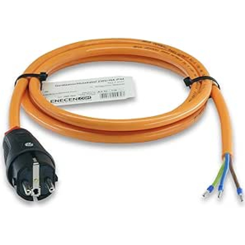Jungiamasis kabelis 230 V/16 A IP44 PUR H07BQ-F 3 x 2,5 mm² su kietu guminiu kištuku / laisvu galu 1 m