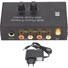 Ejoyous Phono Preamp RIAA Record Player with DC 12 V Adapter and Input Output for Receiver Speaker