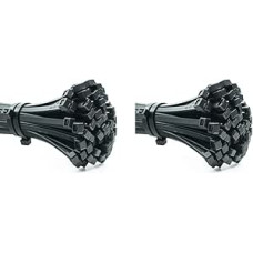 ERKO 100 vnt. profesionalių 250 x 7,6 mm ilgio juodos spalvos, atsparių temperatūros pokyčiams ir cheminėms medžiagoms kabelių rišiklių (2 vnt.)