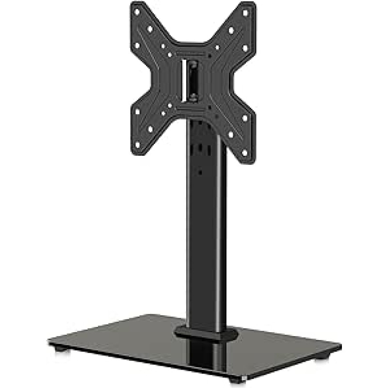 Televizoriaus stovas Monitoriaus stovas 17-43 colių televizoriams, universalus pasukamas stalinis stovas, reguliuojamo aukščio (265-385 mm), 45 kg keliamoji galia, maks. VESA 200 x 200, nereikia gręžti, atsparus pakreipimui