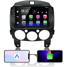 EZoneTronics Carplay radijas Android automobilinis radijas Mazda 2 2007-2014 su belaidžiu Carplay Android automobilis 9 colių jutiklinis ekranas GPS navigacija Bluetooth WLAN USB Mirror Link SWC FM/RDS DSP EQ 2G+32G