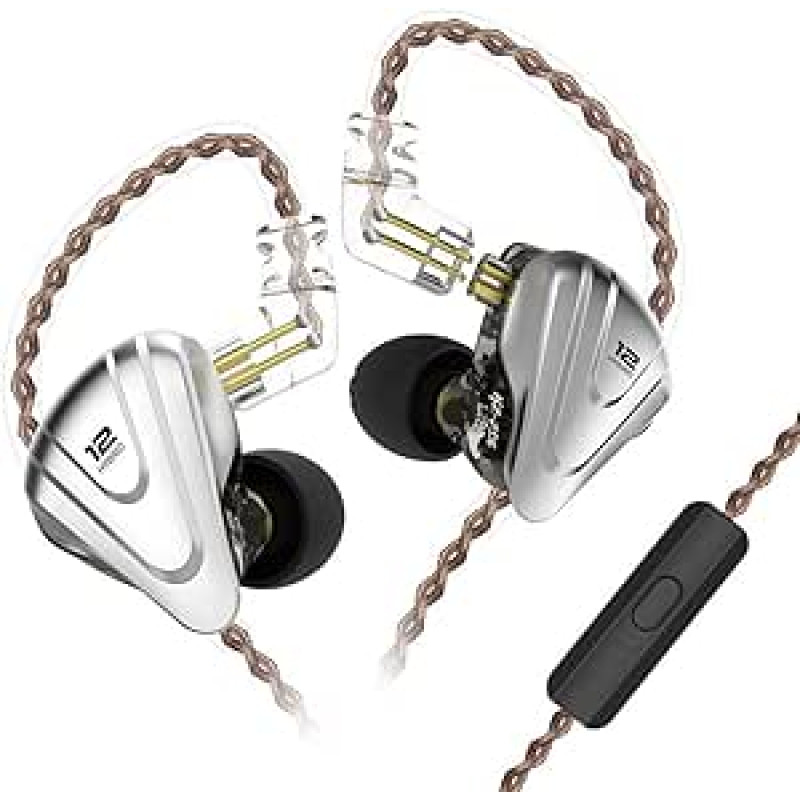 NEX KZ ZSX 5BA+1DD 6 vairuotojo hibridinės IEM HiFi ausinės su cinko lydinio priekine plokštele, 0,75 mm 2 kontaktų nuimamos triukšmą slopinančios ausinės