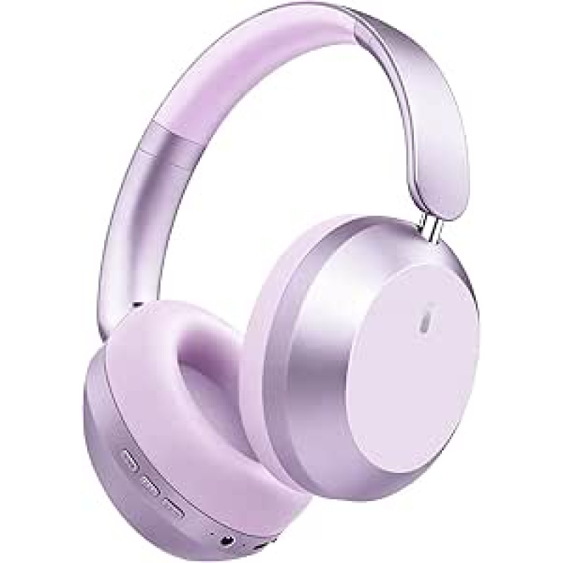 Y05 Bluetooth Kopfhörer Kabellos Over Ear mit Mikrofon 48 Stunden Spielzeit, Hohe Klangqualität Faltbare Weiche Ohrpolster Ohrhörer für Reisen - Lila