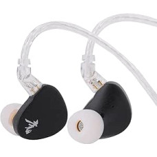 LINSOUL WGZBLON SHU In-Ear Monitor, dvigubo dinaminio vairuotojo HiFi IEM, profesionalus DAC lustas, laidinės ausinės, cinko lydinio korpusas audiofilams (3,5 mm su mikrofonu, juodos spalvos)