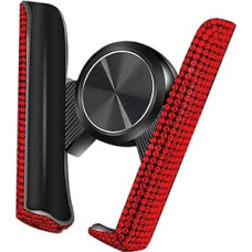 Riloer Rhinestone Car Phone Holder, Navigation Holder, V-shaped Air Outlet Snap-on Mobile Phone Holder