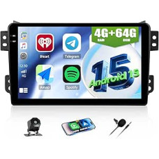 CAMECHO 4+64G Android 15 Navi Autoradio für Suzuki Splash Ritz Opel Agila 2004-2014, 9 Zoll GPS Bluetooth Radio Incell HD mit Wireless Carplay Android Auto WiFi FM RDS EQ Mirror Link +Rückfahrkamera