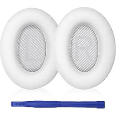 Aiivioll Soft Leather Memory Foam Ear Pads for Bose QuietComfort 35/35 II (White)