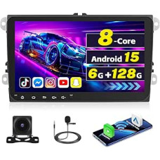 [6G + 128G] Inefala Android 15 Car Radio for VW Golf Polo Touran Caddy Passat Tiguan with Wireless Carplay Android Car, 9 Inch Touchscreen Radio with GPS WiFi RDS/FM Bluetooth EQ SWC Reversing Camera