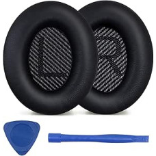 Ersatz-Ohrpolster für Bose QuietComfort 35 (QC35) Over-Ear-Kopfhörer, Ohrpolster passen auch für Quiet Comfort 35 II (QC35II) Kopfhörer. (Schwarz)