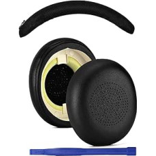 Evolve2 65 Ohrpolster und Kopfbandabdeckung für Jabra Evolve2 65 (65MS 65UC USB)/Elite 45h/Evolve2 40 (40UC 40MS USB) Kopfhörer, Ohrpolster, Kopfbandschutz, Zubehör (schwarz)