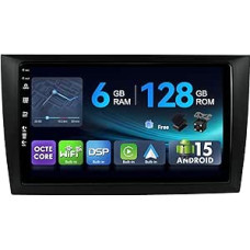 [6G + 128G, aštuonių branduolių] - MSD automobilinis radijas VW Golf 6 (2008-2016) | Android 15 GPS navigacijos radijas | CarPlay Android automobilio vairo valdymas Dual Band WiFi DSP DAB | atbulinės eigos kamera MIC | 2 DIN 9