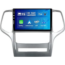 SXAUTO Android 14 IPS automobilinis radijas Jeep Grand Cherokee WK2 (2008-2013) - Integruotas CarPlay / Android automobilis - Nemokama atbulinės eigos kamera - 2G + 32G - Valdymas vairu DAB Fast Boot WiFi DSP - 2 DIN 9