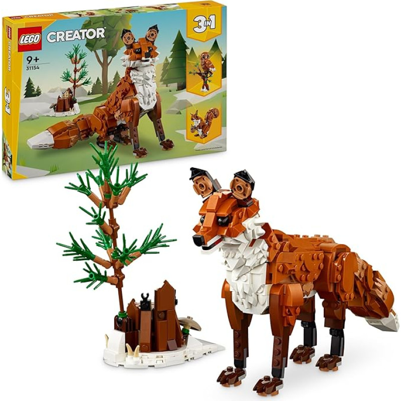 LEGO Creator Miško gyvūnai: Miško gyvūnų figūrėlės žaidimui ir eksponavimui, kūrybiška dovana berniukams ir mergaitėms nuo 9 metų 31154
