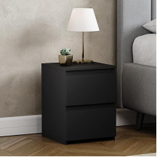 Vida Designs Denver 2 Drawer Bedside Cabinet - Black
