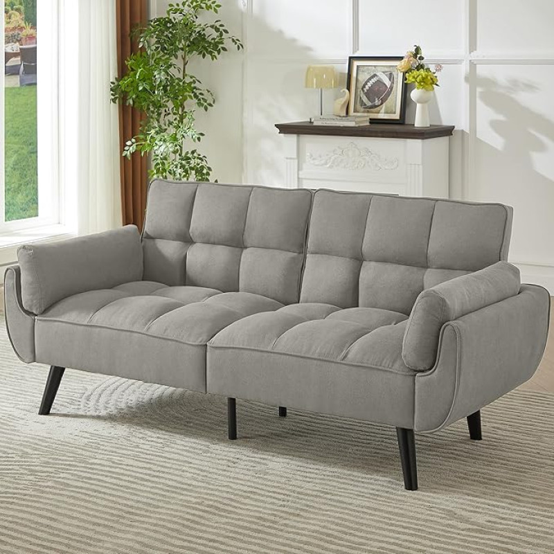 JIEXI trivietė sofa-lova, atlošas be atlenkimo funkcijos, 191 x 83 cm, patogi, tinka svetainei, kambariui, miegamajam