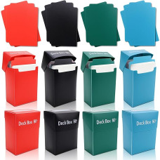 8 x Deck Box Deck Boxes for MTG, 95 x 72 x 47 mm Card Box for 80+ Cards Flip-Top Trading Cards Box Plastic Trading Cards Storage Box