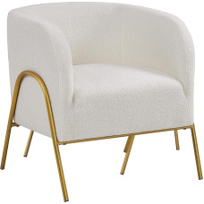 Yaheetech poilsio kėdė Minkšta kėdė su statinės atlošu Klubo kėdė su V formos metalinėmis kojomis Stilinga Bouclé audinio TV kėdė