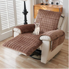Porankis apima sofos neslystančią TV kėdės apsauginę dangą Fotelio apsauginis dangtelis Atsipalaidavimo kėdės dangtis namams su vaikais ir naminiais gyvūnais šunimi (rudas)