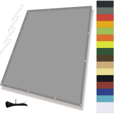 Fabric for Awning, Sun Protection Garden with Rope, Awning Waterproof with Eyelets, Square PES Polyester Sun Protection for Gardens, Camping and Leisure, Grey, 2 x 2.5 m