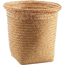 Zerodeko Braided Storage Basket Made of Straw, Creative Laundry Basket, Small Storage Organiser for Children's Room, Bathroom and Living Room, Handmade Decorative Basket for Storing Toys and