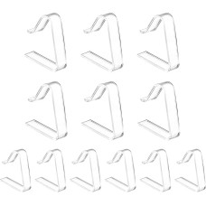 12 staltiesių spaustukų pakuotė, plastikinis 2,0-3,0 cm storio stalo spaustukas, skaidrus staltiesių laikiklis iškyloms, alaus stalo rinkiniui, vakarėliams, vestuvėms, namams