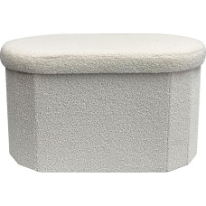 Generico 1 White oval chest cm 71x40x40, Polyester MDF fiberboard Polypropylene Polyurethane