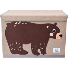 CLCROBD Sulankstoma didelė žaislų skrynia vaikams su atlenkiamu dangčiu Sulankstomas pliušinių gyvūnų laikymo krepšys Organizatorius dėžutė Krepšelis skrynia mažylių vaikams ir kūdikių kambariui (meškiukas)