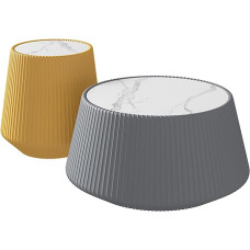 Coffee Table Set Coffee Round Table Set, Simple and Creative Living Room Table for Small Household Apartments (Size: 80 x 40 cm + 50 x 50 cm) Suitable for Home