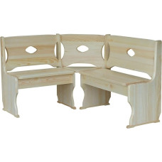 k koma Corner Bench Solid Pine Eco Pine Lacquered (140 x 160 cm)