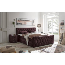 CASHFIELD 8 Box Spring lova su lovos dėže 180 x 200 cm, baklažanas - patogi dvigulė lova su 7 zonų spyruoklių šerdies čiužiniu ir šaltųjų putų viršutine dalimi su klimato juosta - 200 x 113 x 225 cm (plotis x aukštis x gylis)