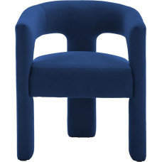 Modern Dining Room Barrel Chairs, Accent Velvet Padded Sherpa Chair with Back, Boucle Vanity Chair Assembled Comfortable Armchair for Kitchen/Dining Room/Living Room (From Navy)