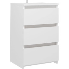 vidaXL Naktinis staliukas su 3 stalčiais Naktinis staliukas Naktinis staliukas Naktinis staliukas Miegamojo spintelė Komoda Balta 40 x 35 x 62,5 cm Medienos medžiaga