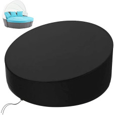 KEKAFU Sun Island Cover Waterproof, 420D Protective Case with Adjustable Tie Down Strap, Protective Film for Spring, Summer, Autumn and Winter - Black (230 x 90-50 cm)