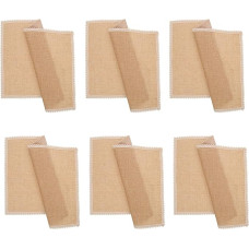 6 Stück rutschfeste Tischsets aus Juteoptik mit Spitze Hitzebeständige Dekoration für Esstisch und Küche Braun Natur Abwaschbar Vielseitig als Untersetzer und Platzdecke