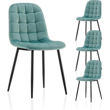 TUKAILAI Dining Room Chairs, Set of 4, Padded Kitchen Chairs, Velvet, Ergonomic Upholstered Chairs with High Backrest, Metal Legs, up to 150 kg, Modern Chairs for Dining Room, Kitchen, Bedroom,