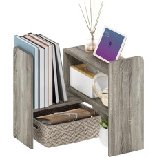 Furinno Classic French Oak Desk Organiser Bookcase