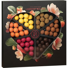 LAKRIDS BY BÜLOW - Love Selection Box - 435g - Gourmet Gift with Danish Liquorice Balls Wrapped in Chocolate in Elegant Heart Gift Box