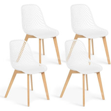IDMarket - 4 polipropileno valgomojo kėdžių rinkinys 