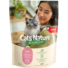 MERA Cats Nature Sensitive Salmon Cat Food Dry 2 kg sausas kačių ėdalas su monoskaidžiais baltymais, be grūdų ir cukraus Didelis mėsos kiekis ir lengvas virškinimas