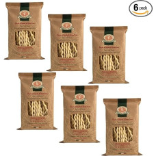 Rustichella d'Abruzzo Fusilli kietųjų kviečių manų kruopos su rankenėle | Bronziniai makaronai - 6 x 250g | Itališki rankų darbo makaronai, lėtai džiovinti, žemoje temperatūroje