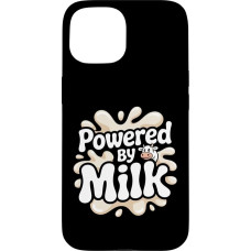 Angetrieben von Milk Funny Cow Humor Hülle für iPhone 15