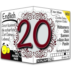 Schlump-Chili Endlich 20 - juokinga gimtadienio dovana jauniems suaugusiems vyrams ir moterims