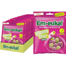 Em-eukal Gummidrops Vitamin Shot Vegan 1620 g - Fruity with Juicy Filling, 10 Vitamins for the Immune System, Vegan, Lactose Free - Ideal for Daily Refreshment, 18 x 90 g