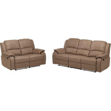 Vente-unique - Relax 3+2 sofos komplektas iš mikropluošto Taupe - Hernani