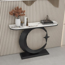 Moderner Flur-Konsolentisch, schmaler Sofatisch aus Kunstmarmor für Wohnzimmer und Schlafzimmer, schlankes Design für hinter der Couch